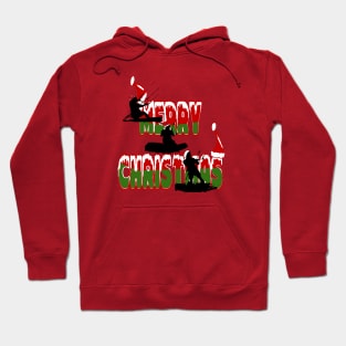 Festive Merry Christmas Seasonal Holiday Kitesurfing Hoodie